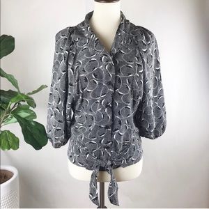 Anthropologie Maple | Aurinia b&w silk blouse